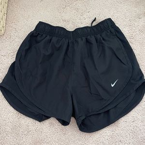 black nike track shorts